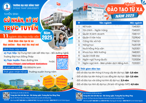 Hơn 300 thí sinh trúng tuyển đào tạo từ xa đợt 1 – năm 2025 nhập học tại Trường Đại học Đồng Tháp